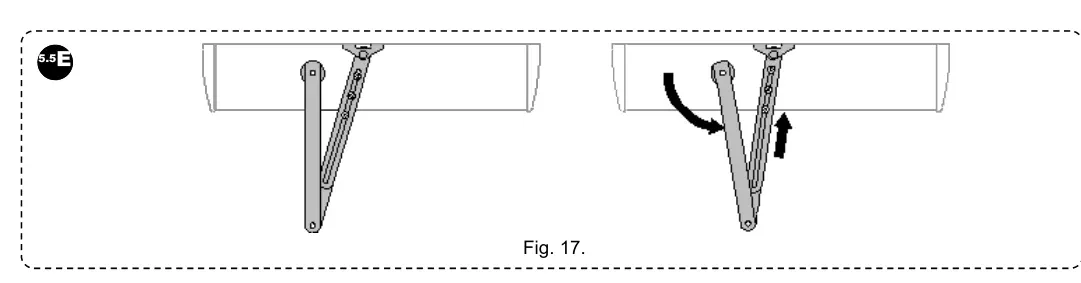 Рис. 17 — Фіксація шарнірного важеля у перпендикулярному положенні
