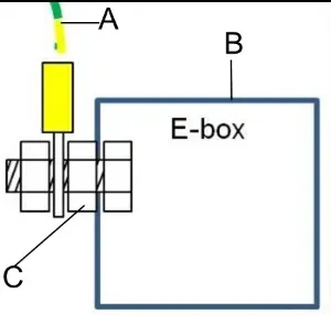 Схема роз’ємного підключення живлення до e-box
