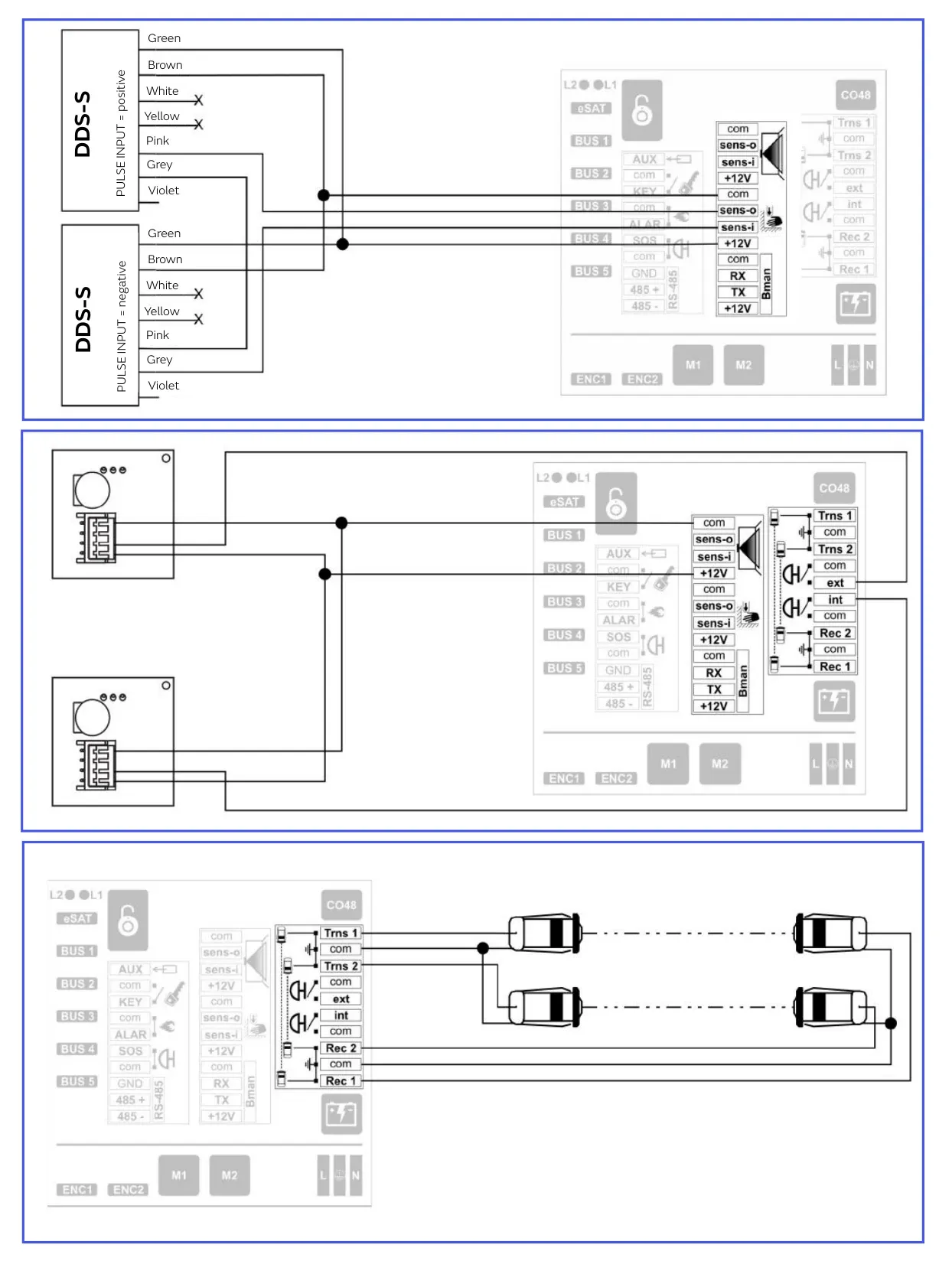 Додаткові варіанти підключення елементів виявлення DDS-S для Visio+100