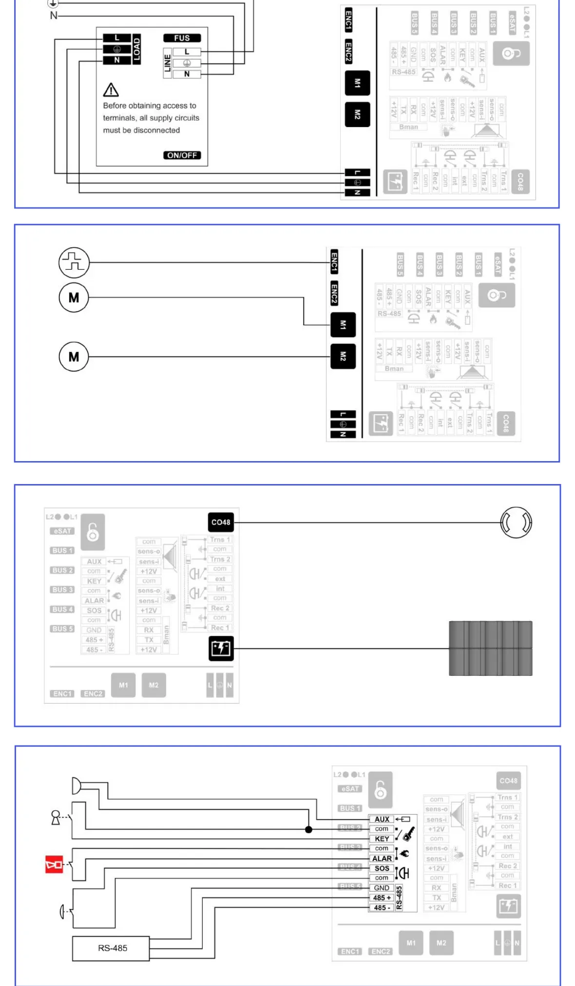 Загальна електрична схема підключення оператора Manusa Visio+ C2H